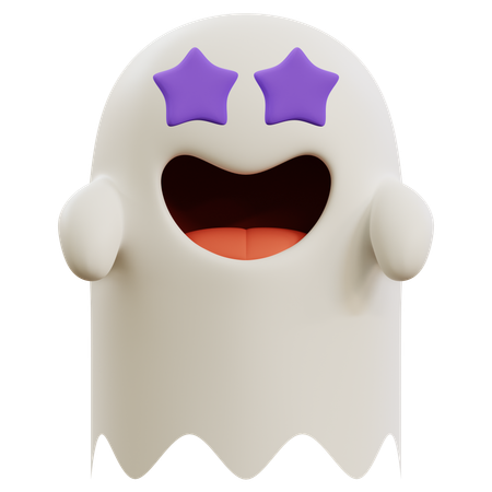 Cute Ghost Star Emoji  3D Icon