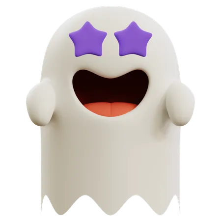 Cute Ghost Star Emoji  3D Icon