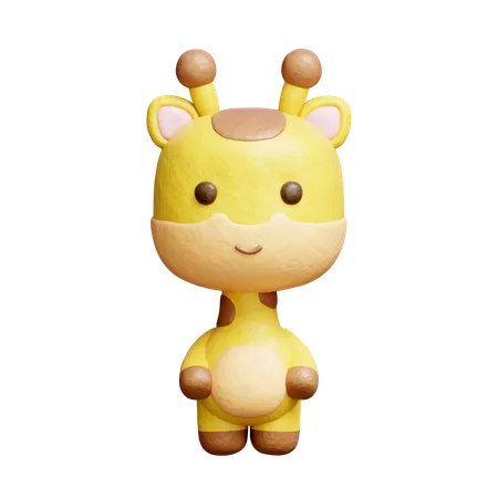 Cute Giraffe Character  3D Icon