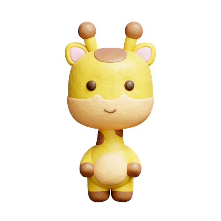 Cute Giraffe Character  3D Icon