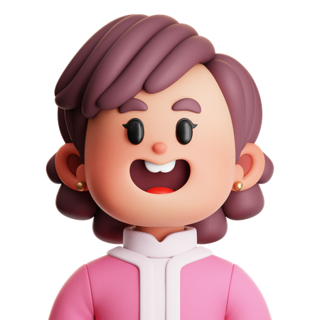 CUTE GIRL  3D Icon