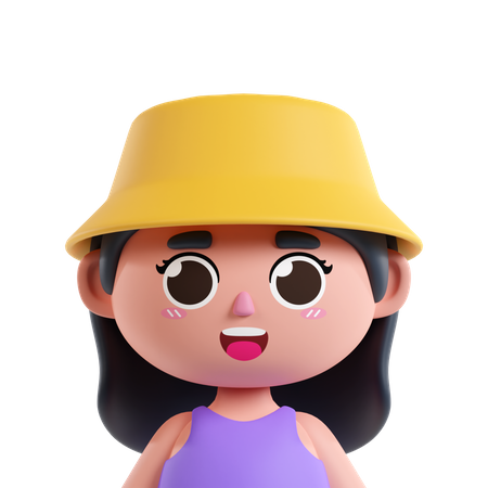 Cute Girl  3D Icon