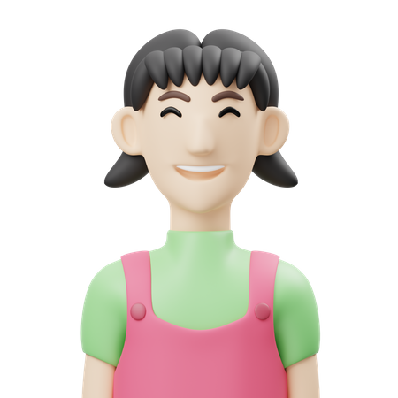 Cute Girl  3D Icon