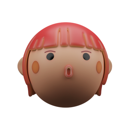Cute Girl  3D Icon