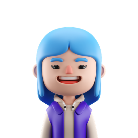 Cute Girl  3D Icon