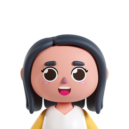 Cute Girl  3D Icon