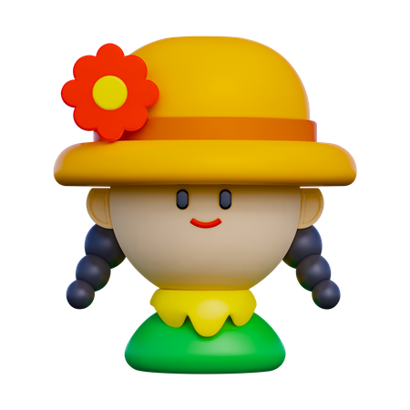 Cute girl festa junina  3D Icon