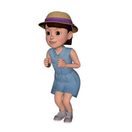 Cute Girl Giving Dancing Pose  3D Icon