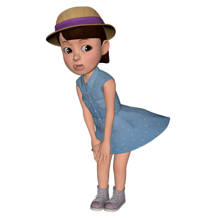 Cute Girl Giving Scary Pose  3D Icon