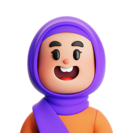 CUTE GIRL MUSLIM  3D Icon
