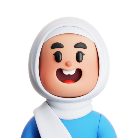 CUTE GIRL MUSLIM  3D Icon