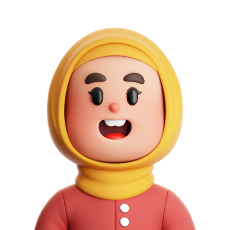 CUTE GIRL MUSLIM  3D Icon