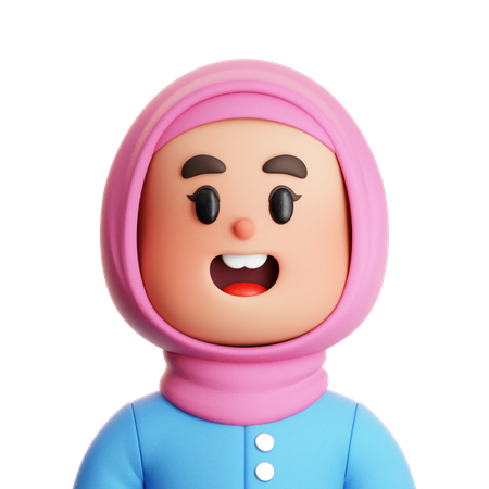 CUTE GIRL MUSLIM  3D Icon