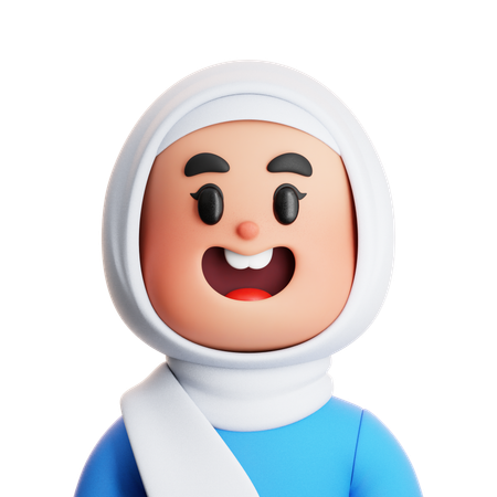 CUTE GIRL MUSLIM  3D Icon