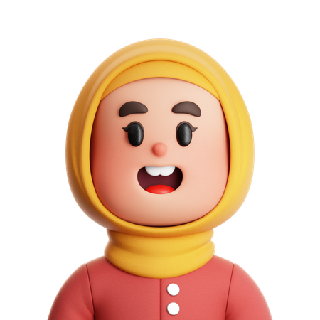 CUTE GIRL MUSLIM  3D Icon