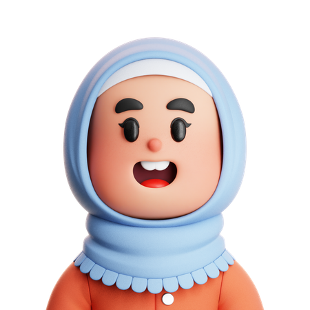 CUTE GIRL MUSLIM  3D Icon