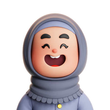 CUTE GIRL MUSLIM  3D Icon
