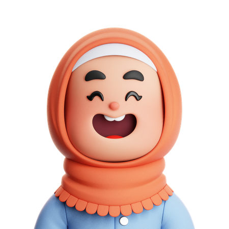 CUTE GIRL MUSLIM  3D Icon