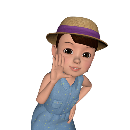 Cute Girl Say Something  3D Icon