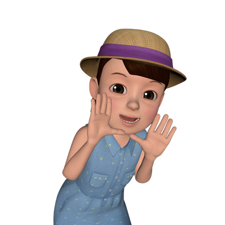 Cute Girl Shouting  3D Icon