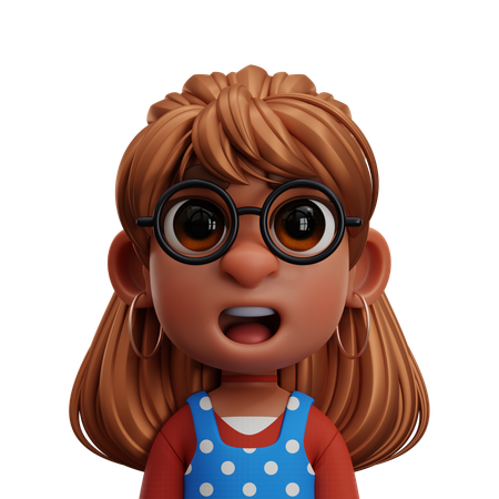 CUTE GIRL WITH GLASSES  3D Icon