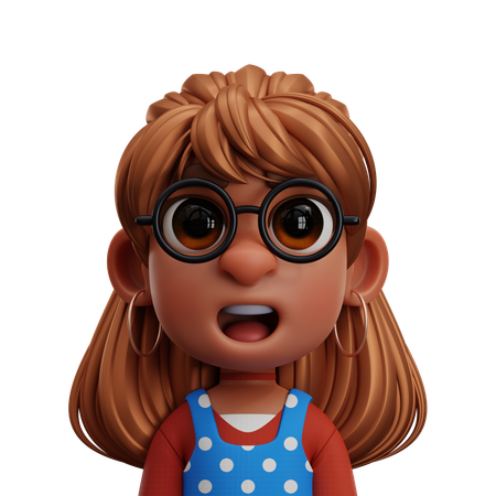 CUTE GIRL WITH GLASSES  3D Icon