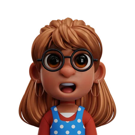 CUTE GIRL WITH GLASSES  3D Icon