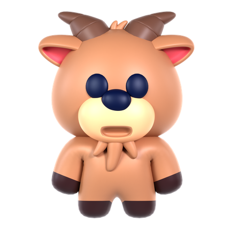 Cute Goat  3D Icon