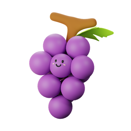 Cute Grape  3D Icon