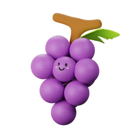 Cute Grape  3D Icon