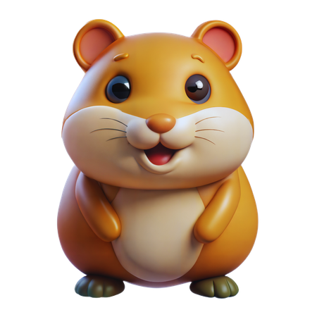 Cute Hamster  3D Icon