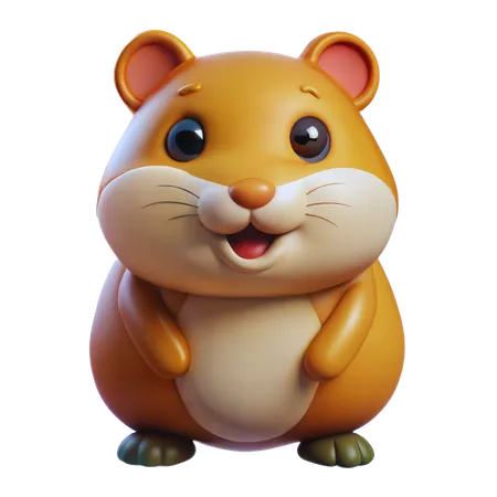 Cute Hamster  3D Icon
