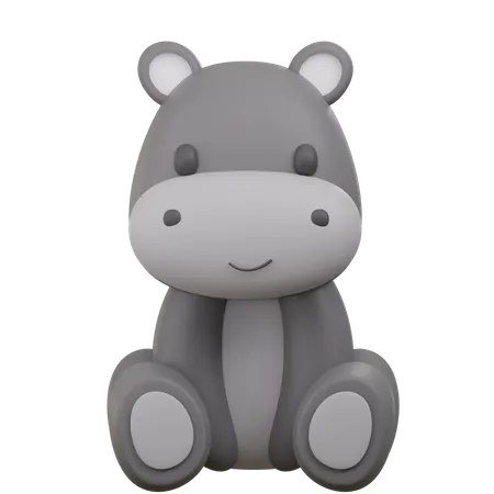Cute Hippo  3D Icon