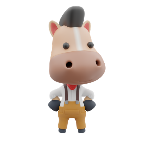 Cute Horse  3D Illustration