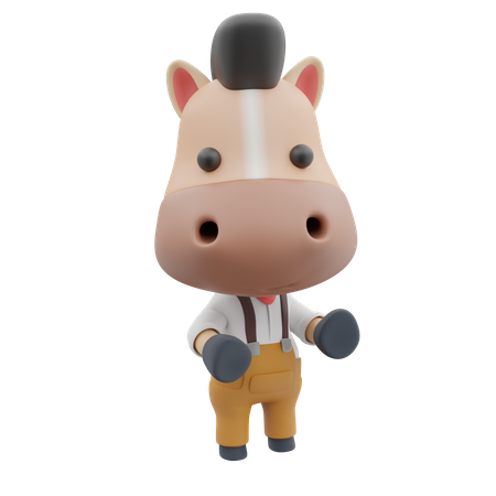 Cute Horse  3D Illustration