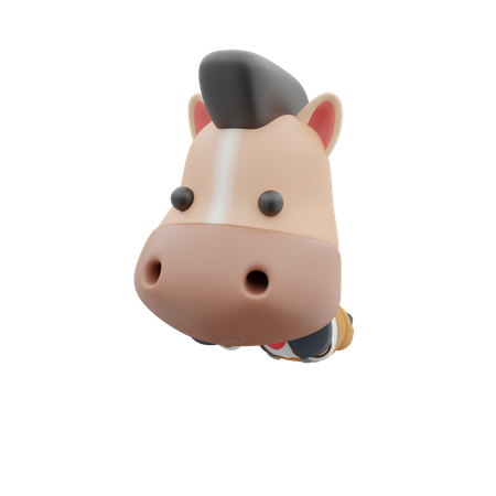 Cute Horse Face  3D Illustration