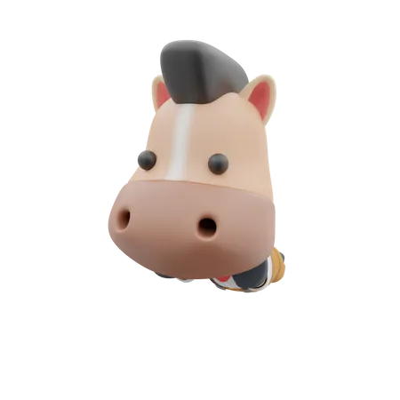 Cute Horse Face  3D Illustration