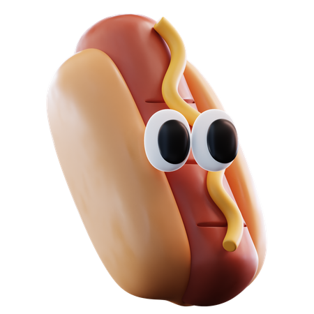 Cute Hot Dog  3D Icon