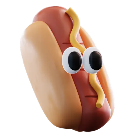 Cute Hot Dog  3D Icon