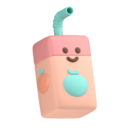 Cute Juice Box  3D Icon