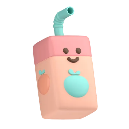 Cute Juice Box  3D Icon