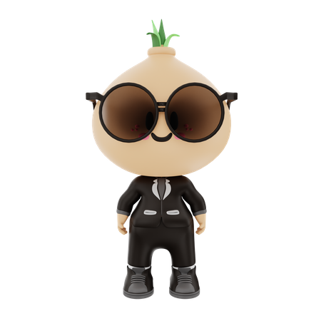 Cute kid Businessman wearing goggle  3D Icon