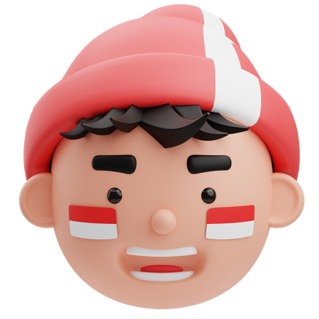 Cute Kids Indonesian Avatar  3D Illustration