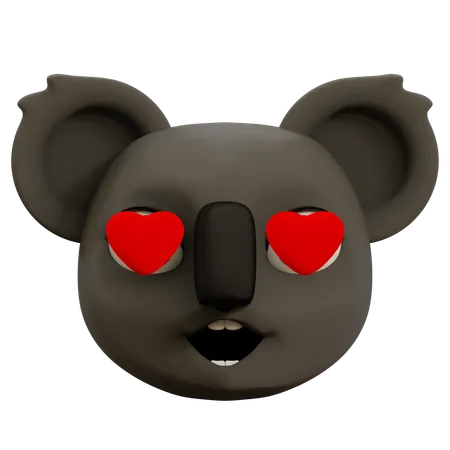 Cute Koala Love Emoji  3D Icon