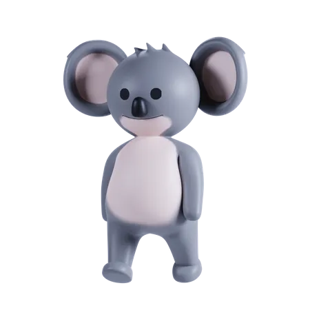 Cute Koala Pose 3D Illustration