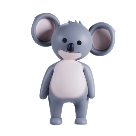 Cute Koala Pose 3D Illustration