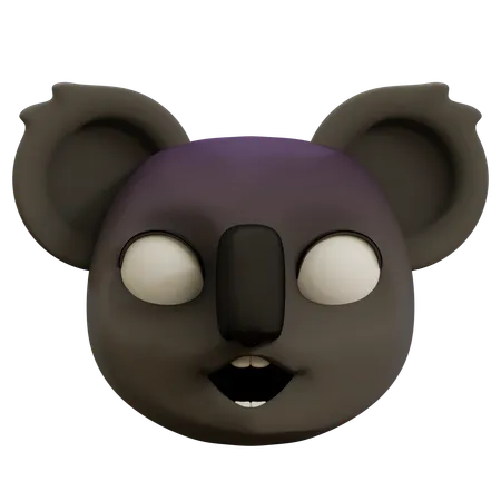 Cute Koala Scared Emoji  3D Icon