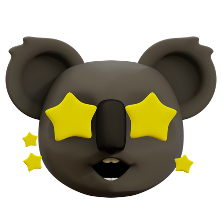 Cute Koala Star Emoji  3D Icon
