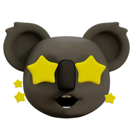 Cute Koala Star Emoji  3D Icon