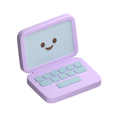 Cute Laptop  3D Icon